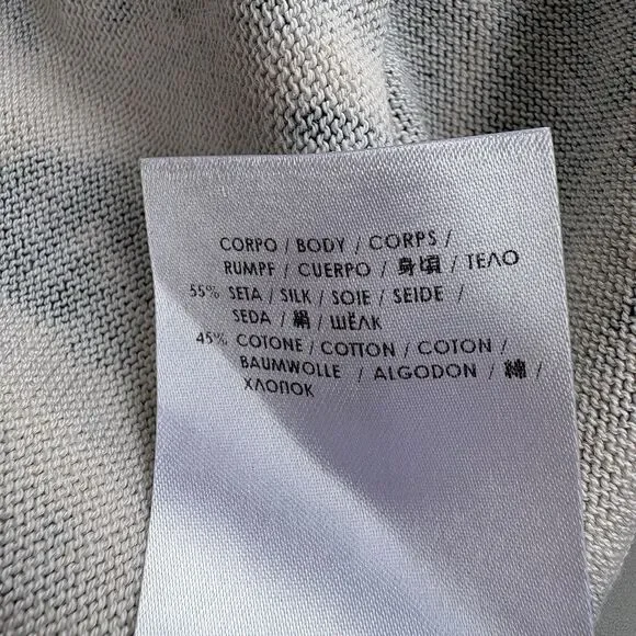 ALEXANDER MCQUEEN MCQ Sweater Men Small Abstract Black White Silk Cotton Preppy - Picture 10 of 11